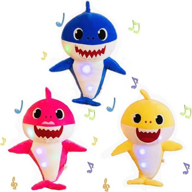 Musical cuddly shark with sound button – soft plush, soothing melodies | baby & toddler