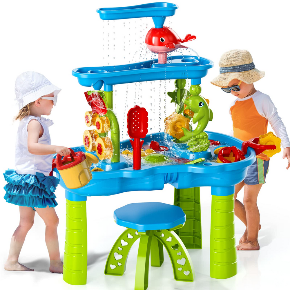 Sand and water play table with 3 play levels – includes accessories | ages 3+