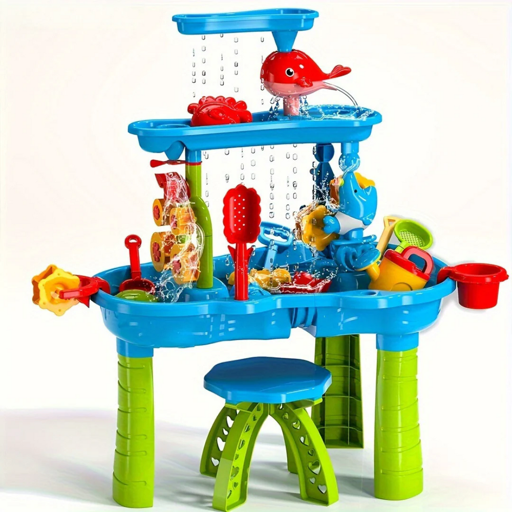 Sand and water play table with 3 play levels – includes accessories | ages 3+