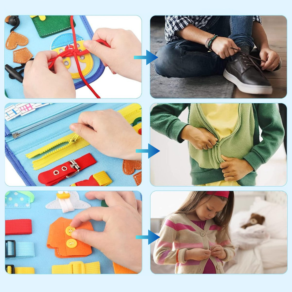 Busy book activity book for toddlers – felt, interactive, portable | Ages 1+