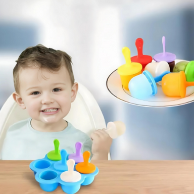 Silicone ice lolly maker – 7 shapes, dishwasher safe | kids