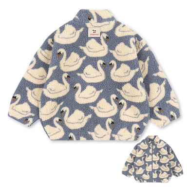 Children's clothing in teddy fleece with print – coat, gilet or trousers, zip | berber fleece