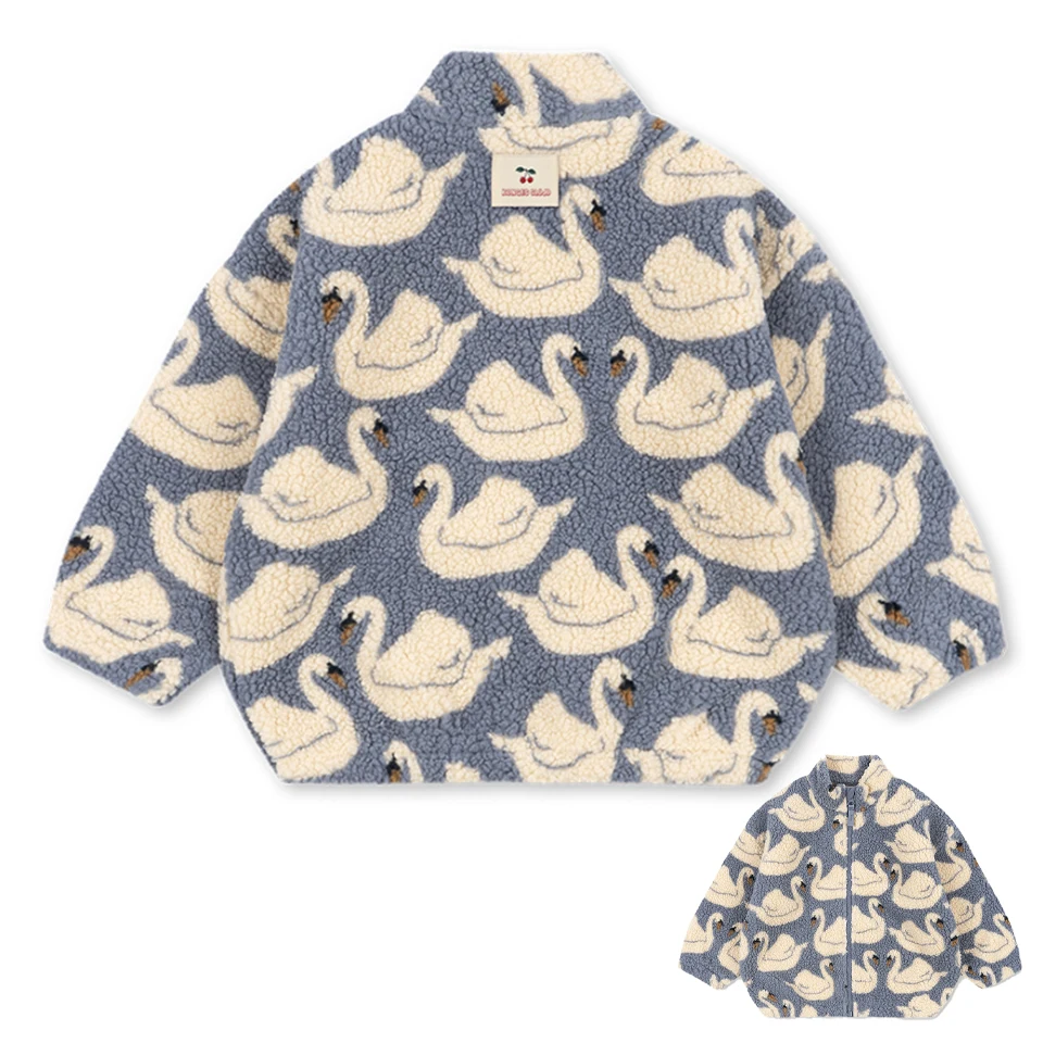 Children's clothing in teddy fleece with print – coat, gilet or trousers, zip | berber fleece
