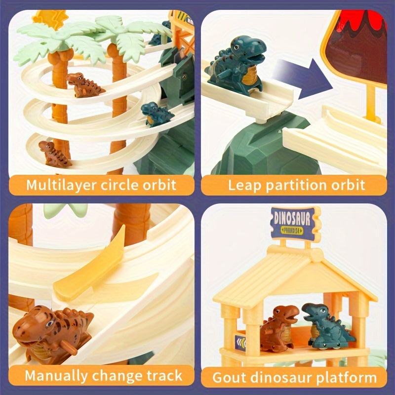 Prehistoric playset with moving dinosaurs – volcano, pterosaur, light & sound | kids gift