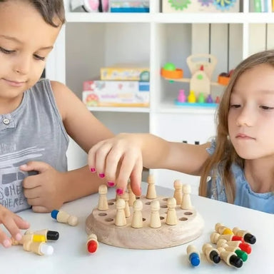 Wooden memory game boosts concentration – fun, compact, portable | ages 3+