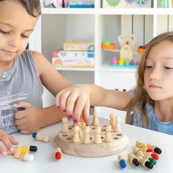 Wooden memory game boosts concentration – fun, compact, portable | ages 3+