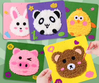 Children's sewing kit with animal motifs – fine motor skills, creative play | Complete set