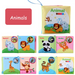 Fabric baby book with tags – sounds, cotton, 15x14 cm | sensory toy