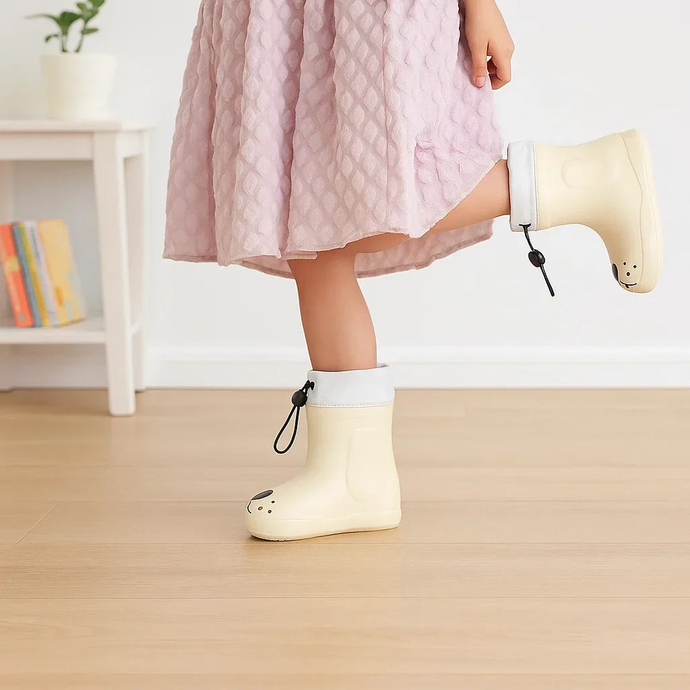Wellies with a dog-face toe design – waterproof PVC, non-slip sole | kids' rain boots