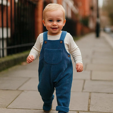 Rib overall keeps baby warm all year – soft cotton, easy to put on | Unisex dungarees