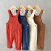 Rib overall keeps baby warm all year – soft cotton, easy to put on | Unisex dungarees