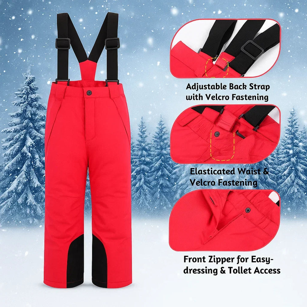 Warm waterproof ski trousers for kids – flexible fit, reflective details | winter sports gear