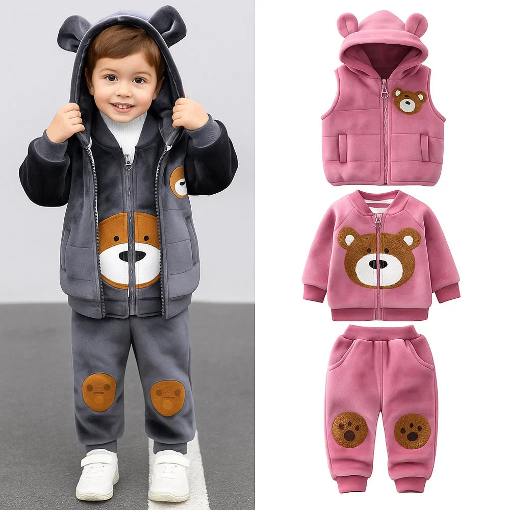 Toddler winter set with warm hoodie and trousers – soft, cosy, easy to wear | kids clothing