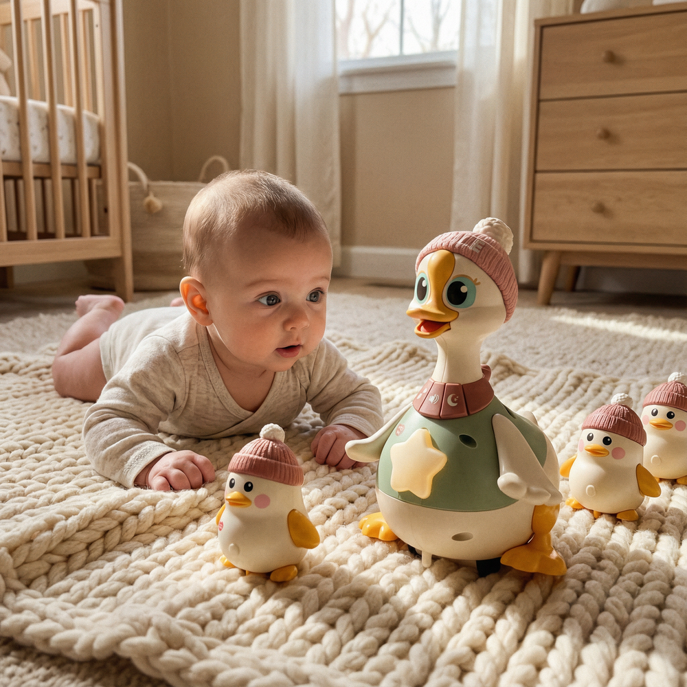 Duck tumbler toy bounces back upright – encourages tummy time, cause and effect play | for babies