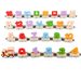 Magnetic wooden train set – letters, numbers, educational play | for kids