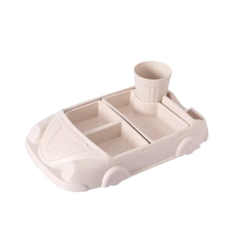Children's eating set with vehicle-shaped tray – BPA-free, dishwasher-safe | toddler mealtime