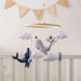 Wooden baby mobile without batteries – natural materials, soft colours | Nursery décor