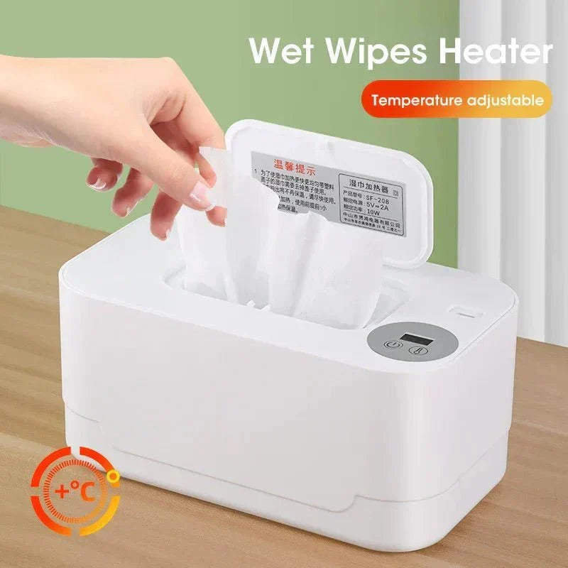 Baby wipe warmer with LED display – USB rechargeable, holds 80 wipes | Nappy care