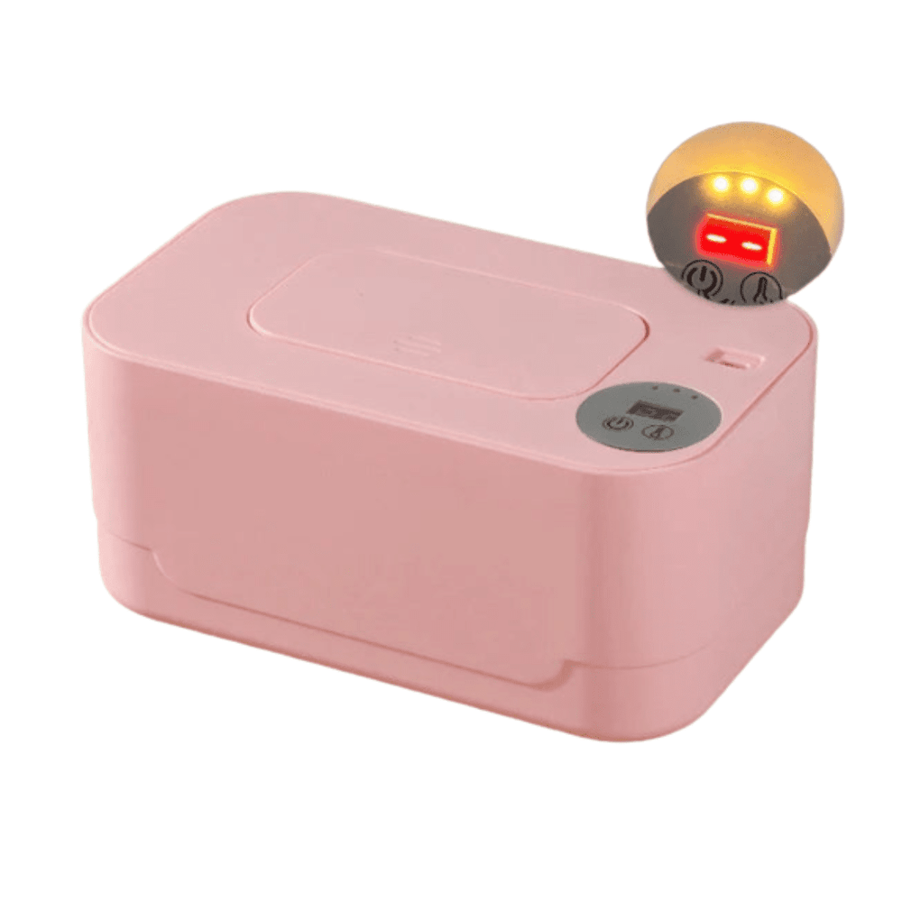 Baby wipe warmer with LED display – USB rechargeable, holds 80 wipes | Nappy care