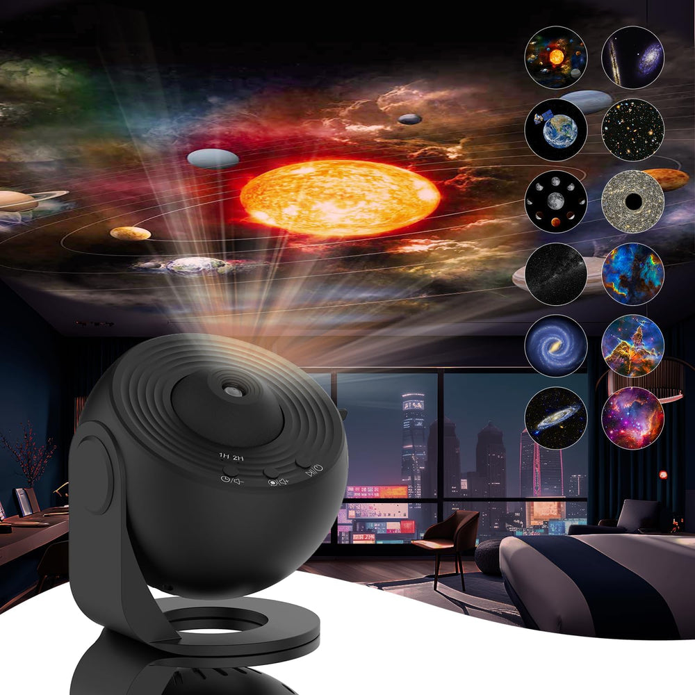 Star projector with 360° rotation – 12 colours, USB powered | Night light