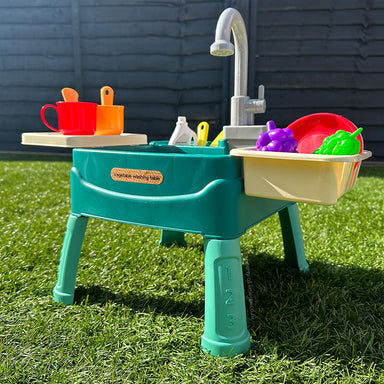 Play kitchen with working tap – circulating water, 19 accessories | for kids