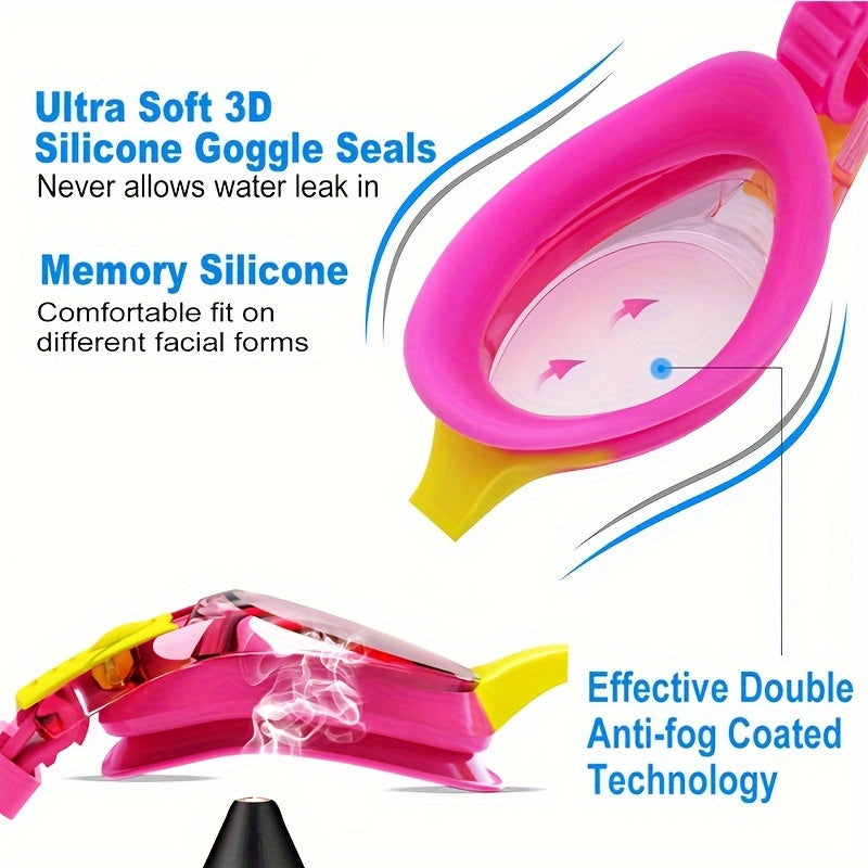 Leak-proof swimming goggles for kids – anti-fog lenses | 3-12 years
