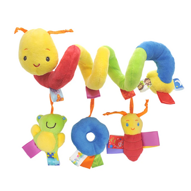 Plush spiral toy stimulates baby senses – BPA-free, rattle & crinkle | For babies & toddlers