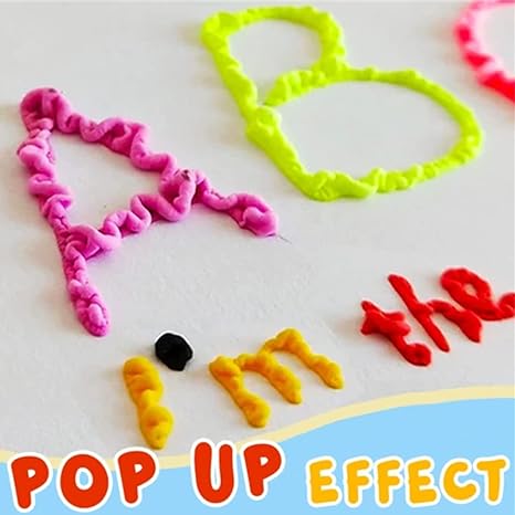 3D drawing pens create puffy raised artwork – 6 colours, works on paper & glass | kids craft