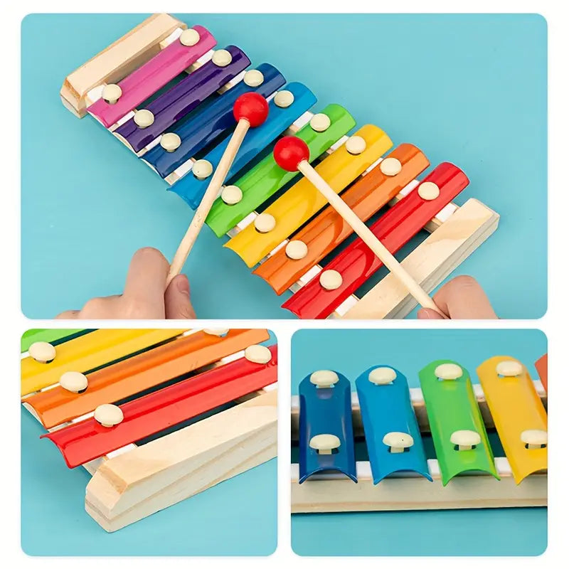 5-in-1 Montessori wooden play set – motor skills, music & sensory play | baby toys