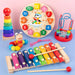 5-in-1 Montessori wooden play set – motor skills, music & sensory play | baby toys