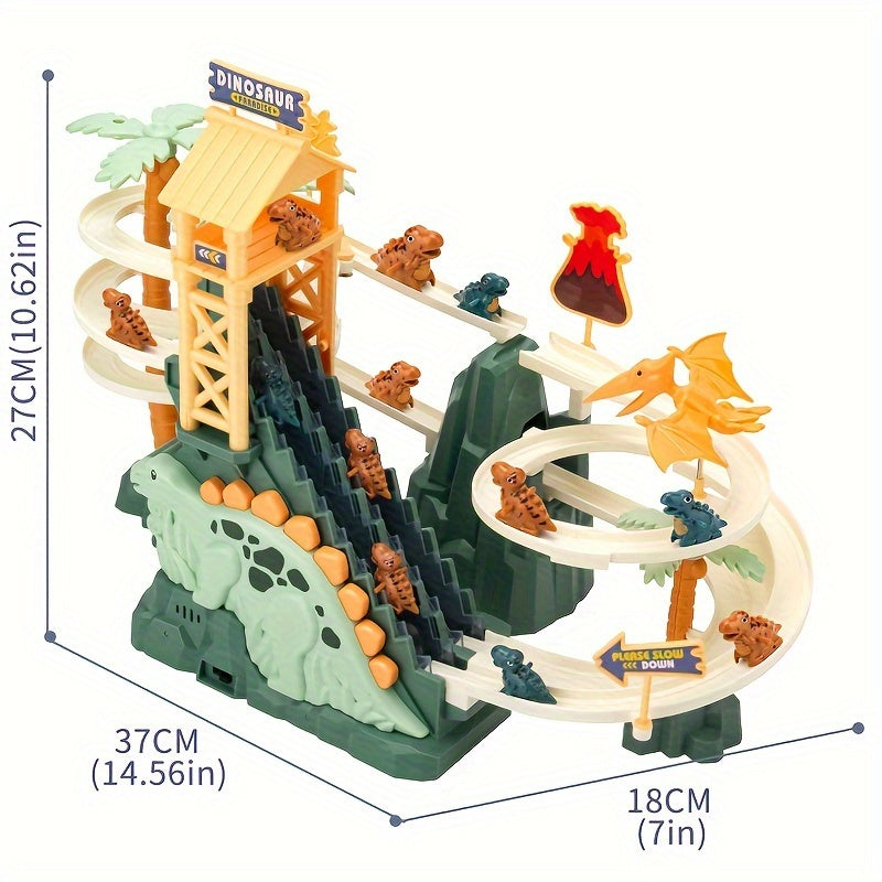 Prehistoric playset with moving dinosaurs – volcano, pterosaur, light & sound | kids gift
