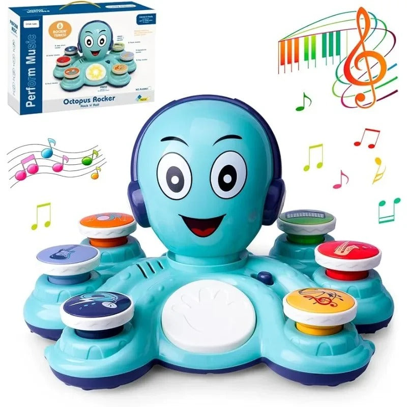 Musical octopus toy – sounds, lights, easy buttons | toddlers