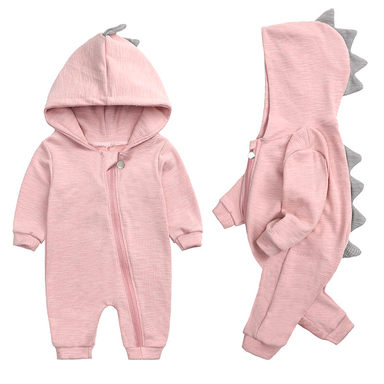 Dino onesie keeps baby warm and cosy – soft cotton, playful hood, easy care | for babies & toddlers