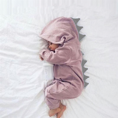 Dino onesie keeps baby warm and cosy – soft cotton, playful hood, easy care | for babies & toddlers