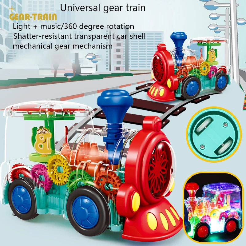 Self-driving toy car with light and music – transparent design, LED lights | Kids toy