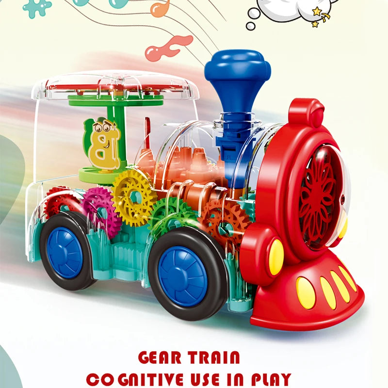 Self-driving toy car with light and music – transparent design, LED lights | Kids toy
