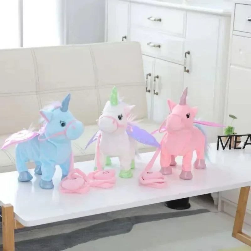 Walking and singing unicorn soft toy – interactive, soft, battery-powered | ages 2+