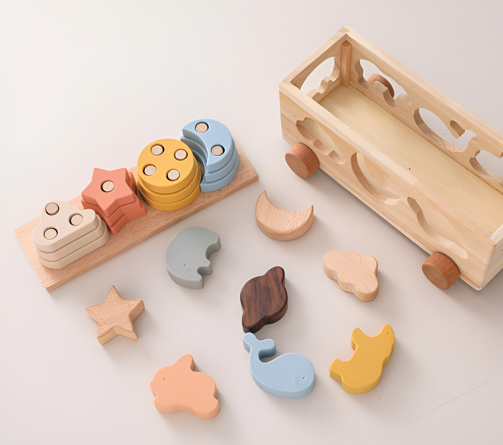 Stacking toy with soft silicone rings – BPA-free, Montessori-inspired | Baby toys