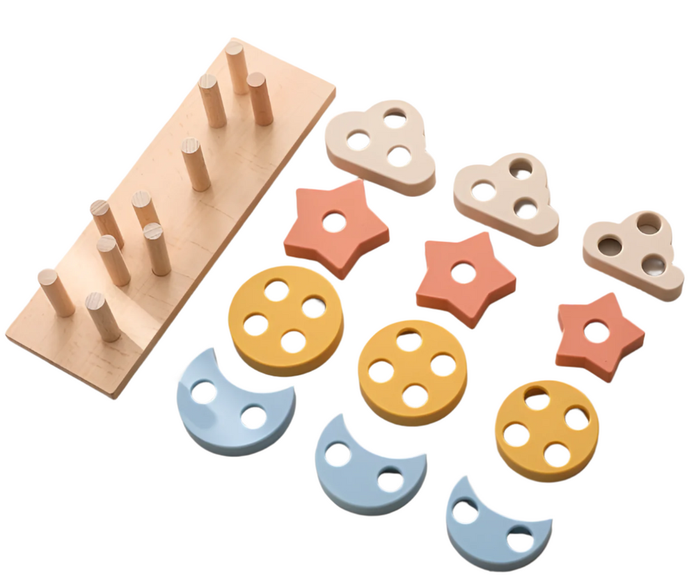 Stacking toy with soft silicone rings – BPA-free, Montessori-inspired | Baby toys