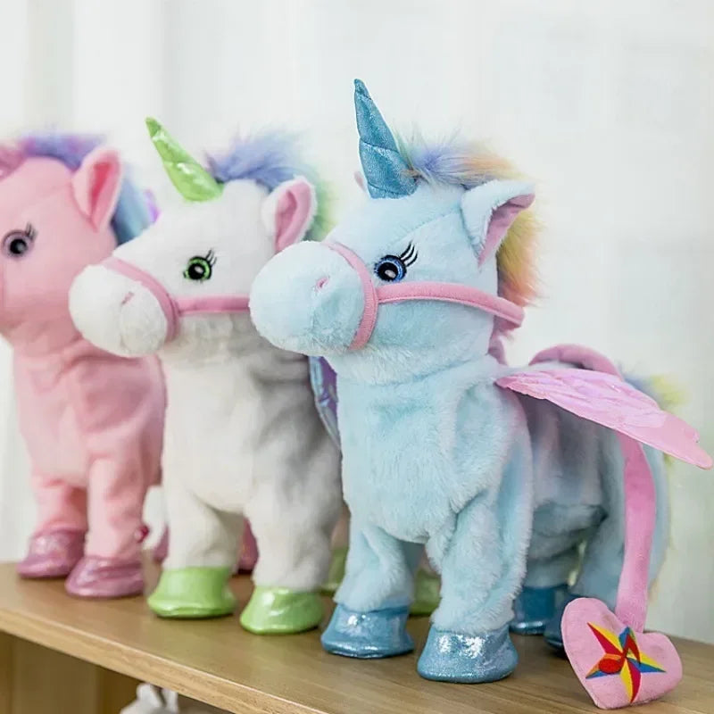 Walking and singing unicorn soft toy – interactive, soft, battery-powered | ages 2+