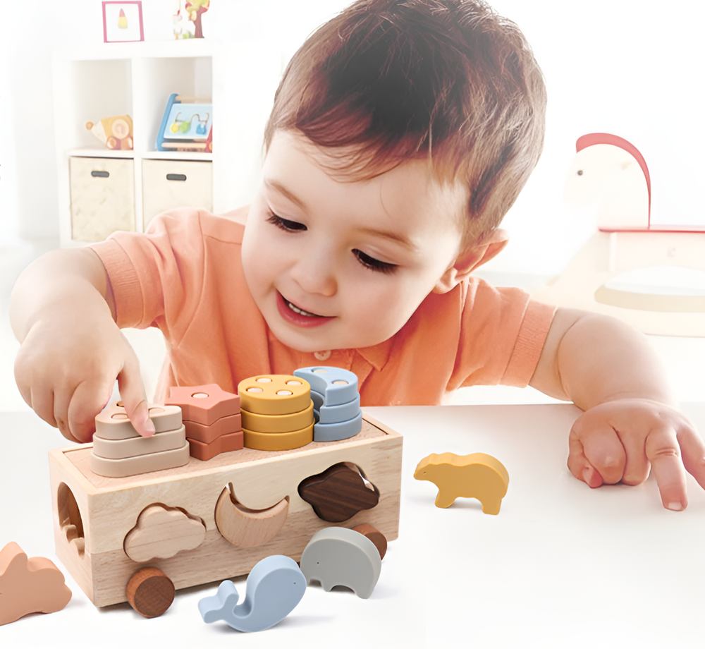 Stacking toy with soft silicone rings – BPA-free, Montessori-inspired | Baby toys