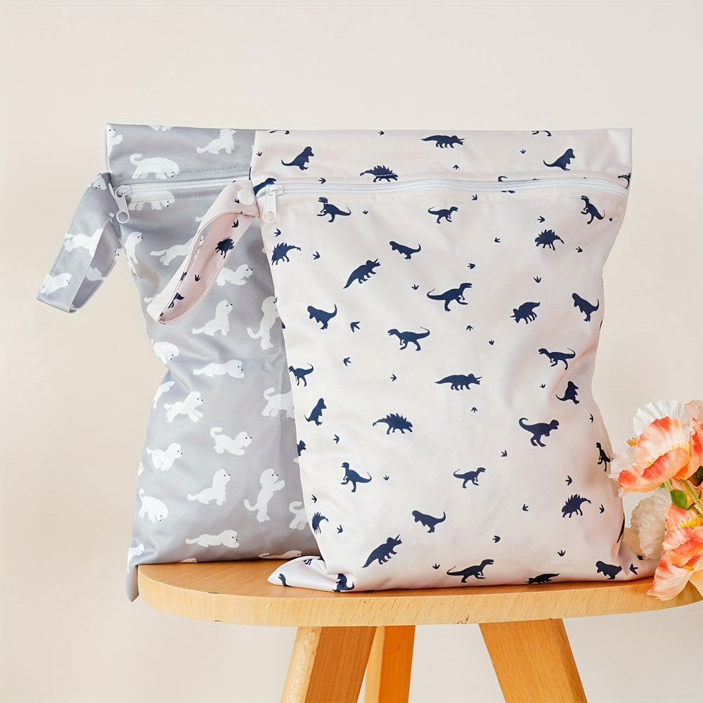 Waterproof wet bags for nappies and clothing – set of 2, reusable, odour-free | nappy pouches