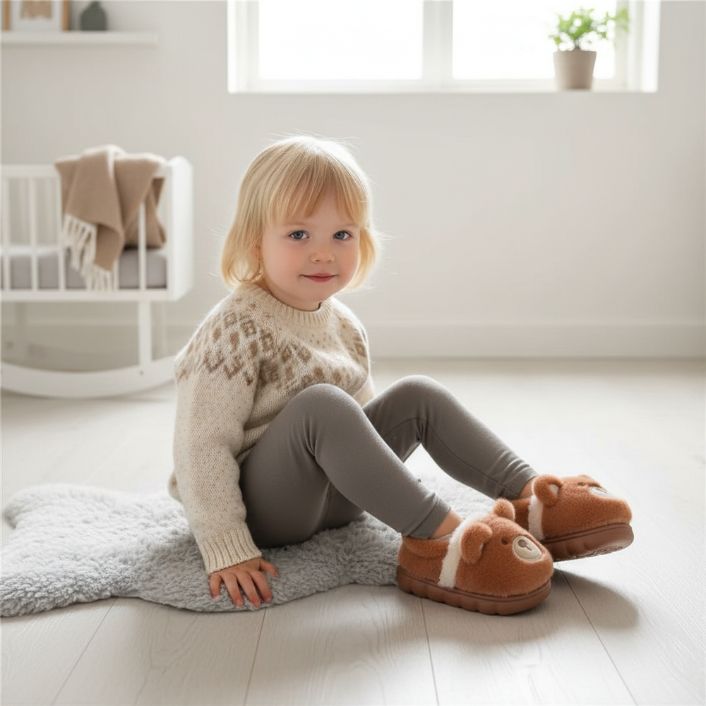 Animal slippers keep little feet warm – soft lining, non-slip sole | toddlers