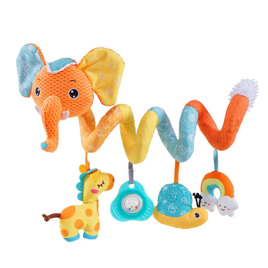 Plush spiral toy stimulates baby senses – BPA-free, rattle & crinkle | For babies & toddlers