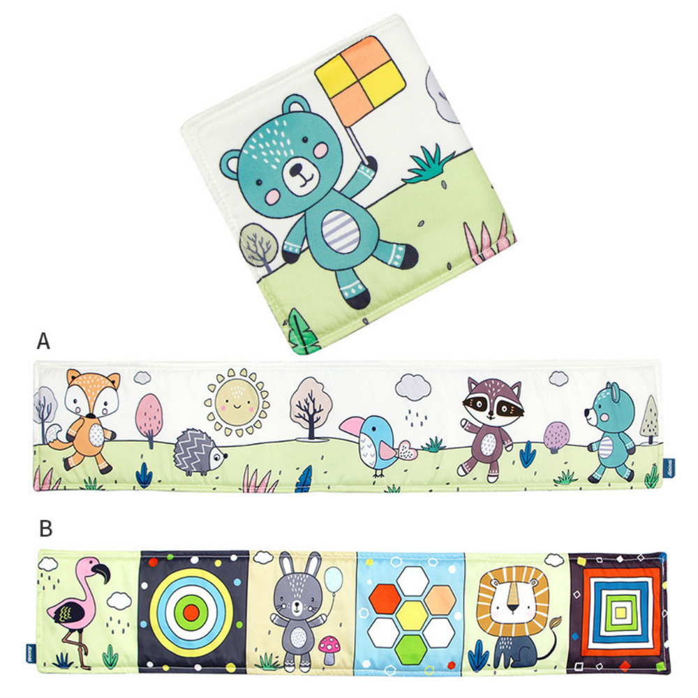 Contrast book for babies – soft fabric, from birth, animal design | Montessori toy
