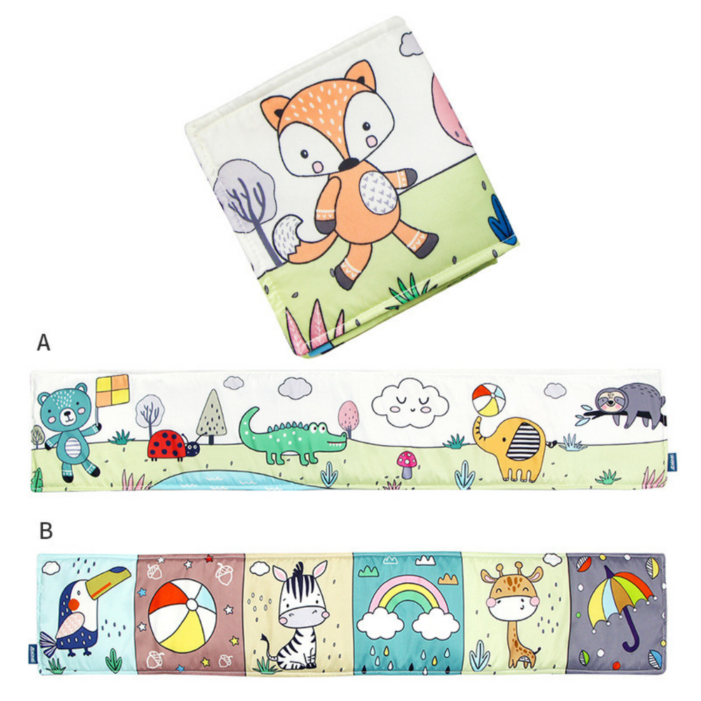 Contrast book for babies – soft fabric, from birth, animal design | Montessori toy