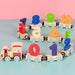 Magnetic wooden train set – letters, numbers, educational play | for kids