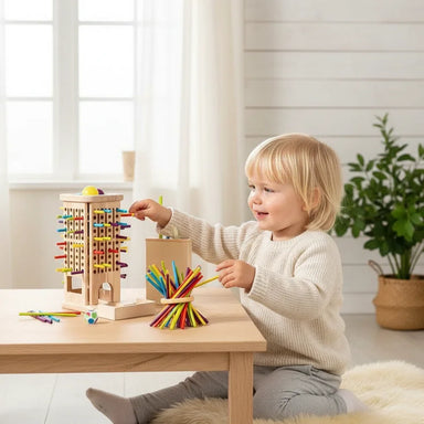 Wooden stacking tower – counting, colours and fine motor skills | Montessori toy