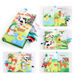 Fabric baby book with tags – sounds, cotton, 15x14 cm | sensory toy