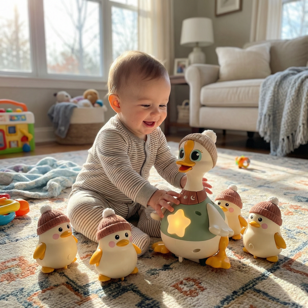 Duck tumbler toy bounces back upright – encourages tummy time, cause and effect play | for babies